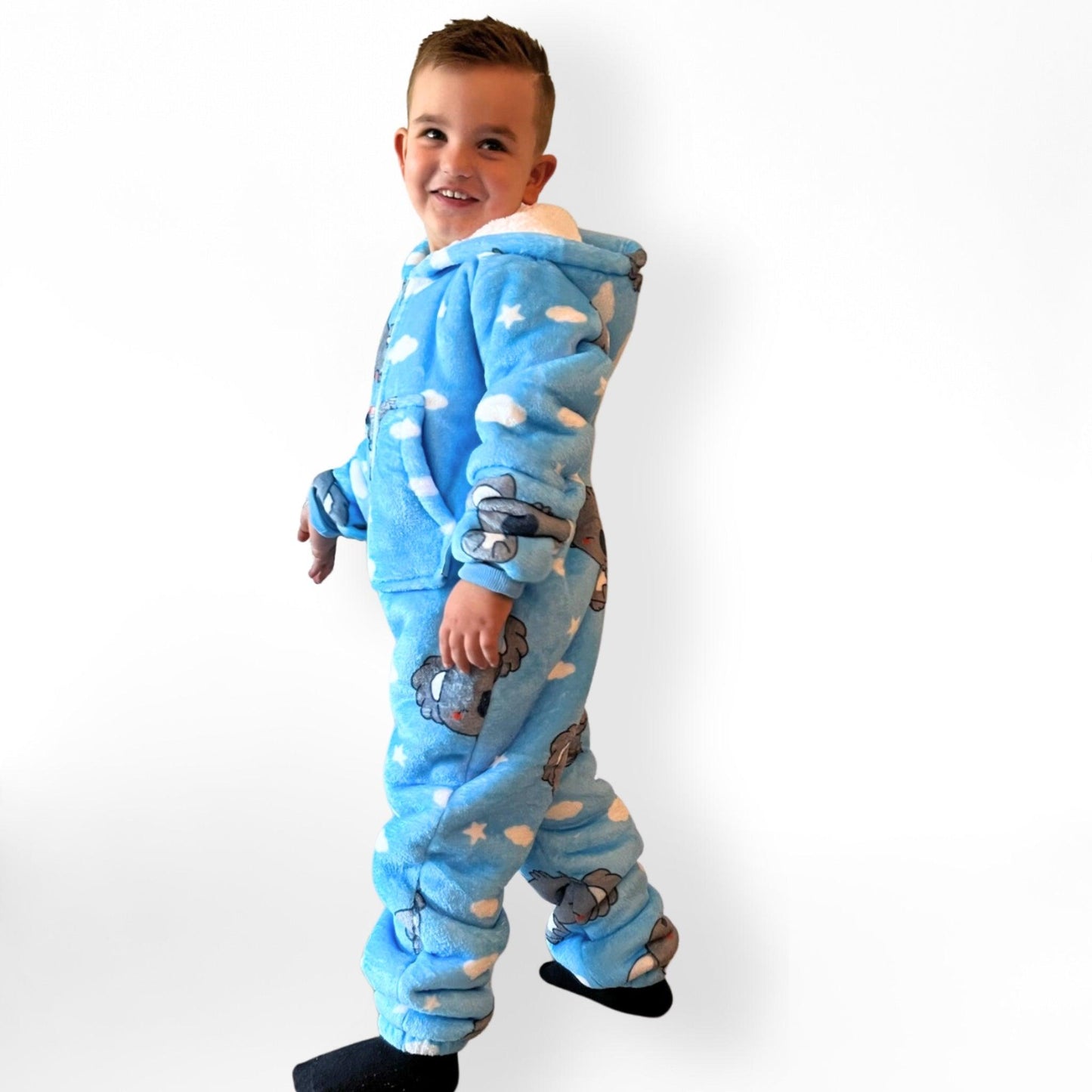 Childrens Fleece Onesie For Kids Koala  Side