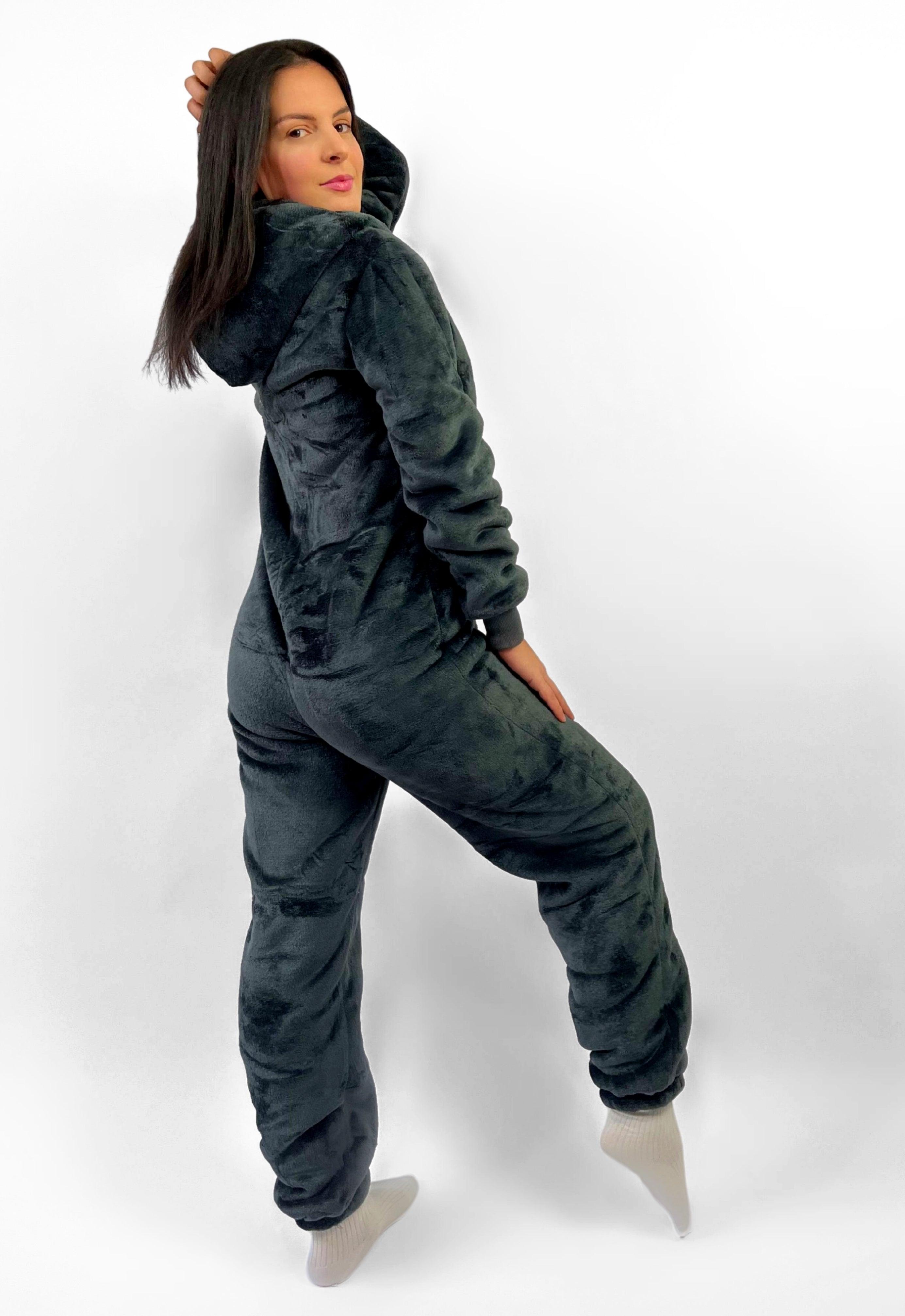 Grey fleece best sale onesie womens