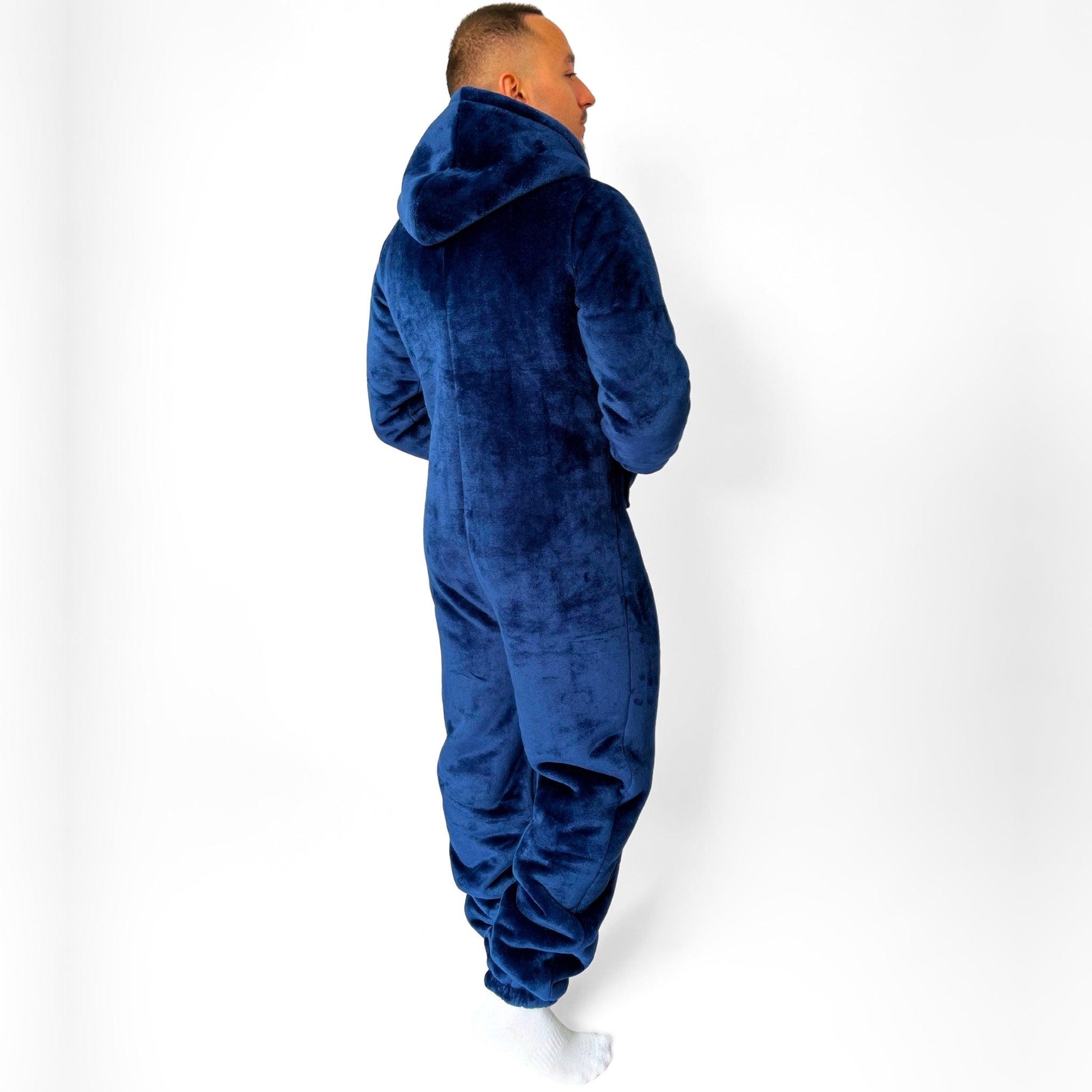 Onesie Pajamas Sleepwear For Adults Women Men  Navy Blue Back