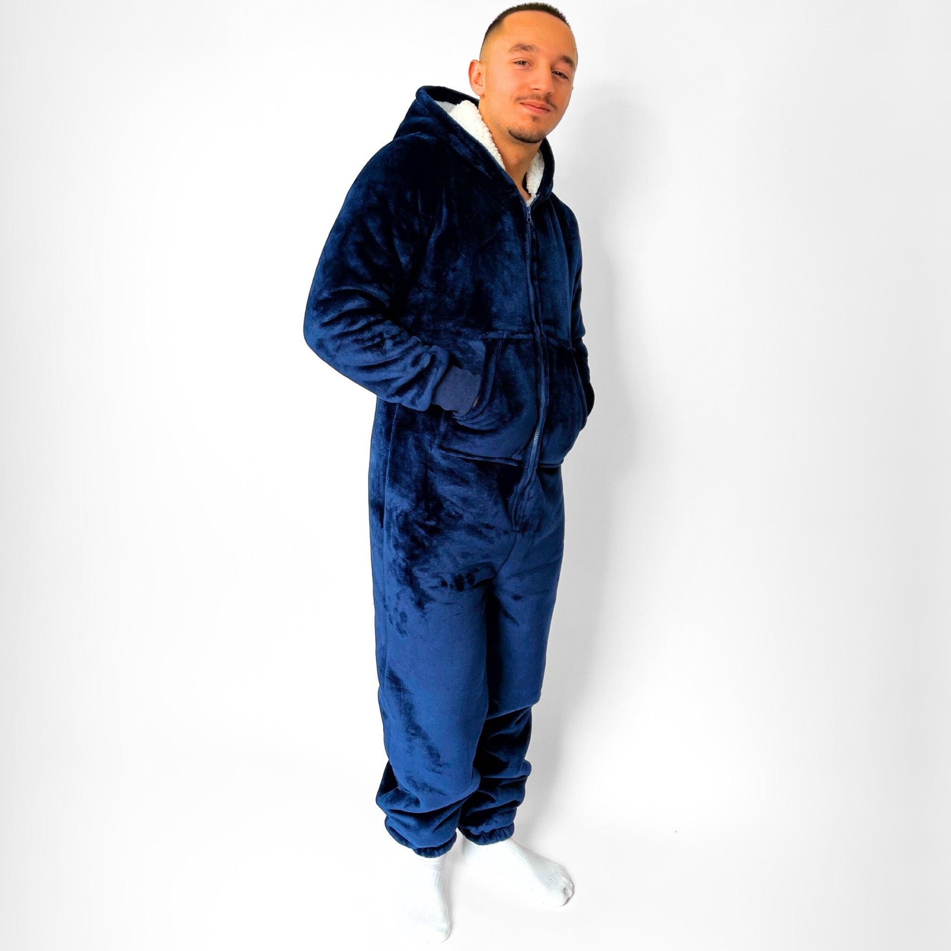 Xituodai Pajamas Mans Cotton Plus Size Pajamas Long Sleeved Pullover Sporty  Homewear Leisure Nightwear Loyal Blue Pjs Men …