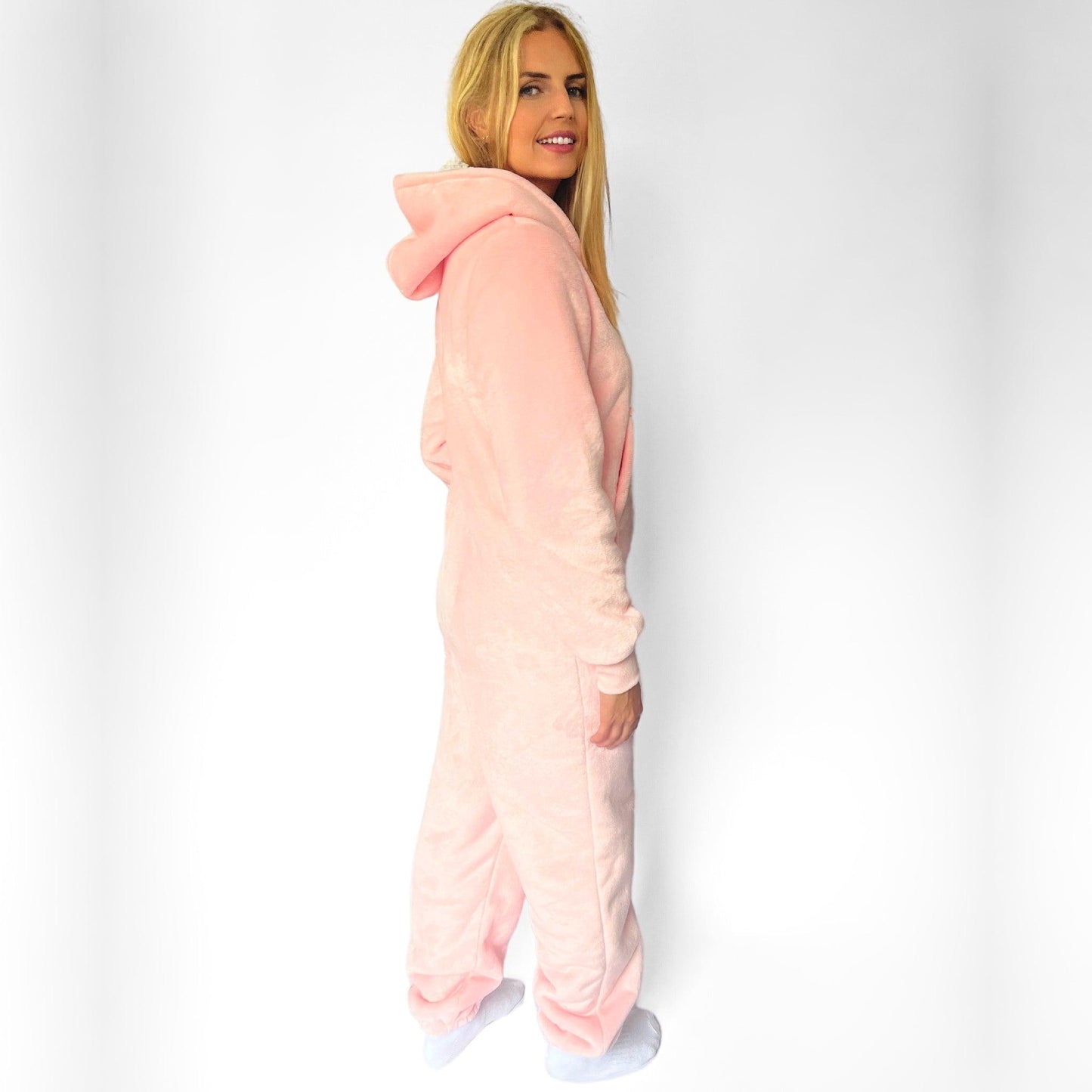 Onesie Pajamas Sleepwear For Adults Women Men  Pink Back