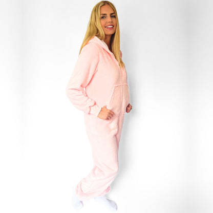 Onesie Pajamas Sleepwear For Adults Women Men  Pink Front